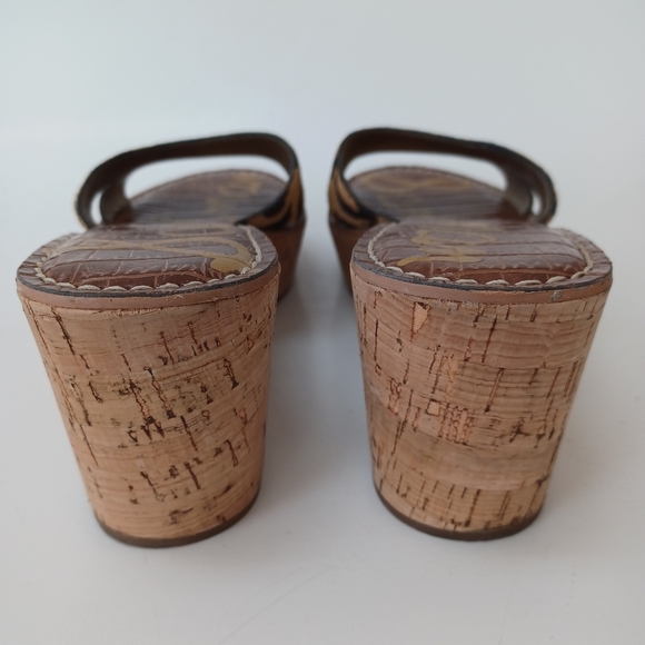 Sam Edelman Cork Wedge Leopard Calf Hair Reid Slip On Womens size 7.5 or 38 - Picture 5 of 15